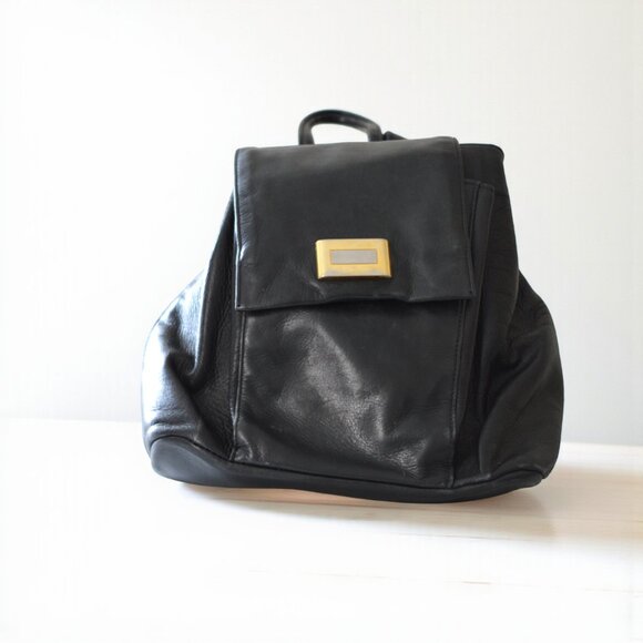 Perlina Vintage Leather Backpack β Black β Adjustable Straps β Excellent Conditi - Picture 5 of 7